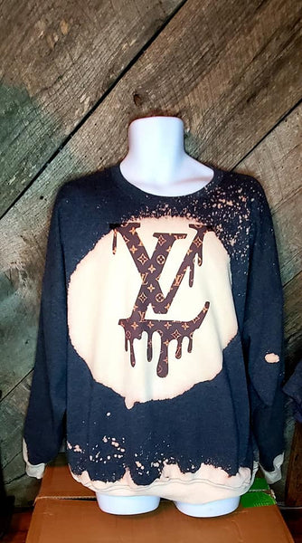 lv splatter Bleached sweatshirt