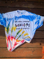 One final chapter senior red blue and yellow tye dye Tee