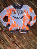 Orange and black tye dye pumpkin sweatshirt