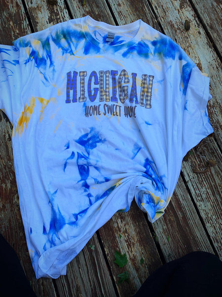 Michigan home sweet home tye dye  Tee