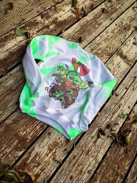 baby yoda tye dye kids sweatshirt