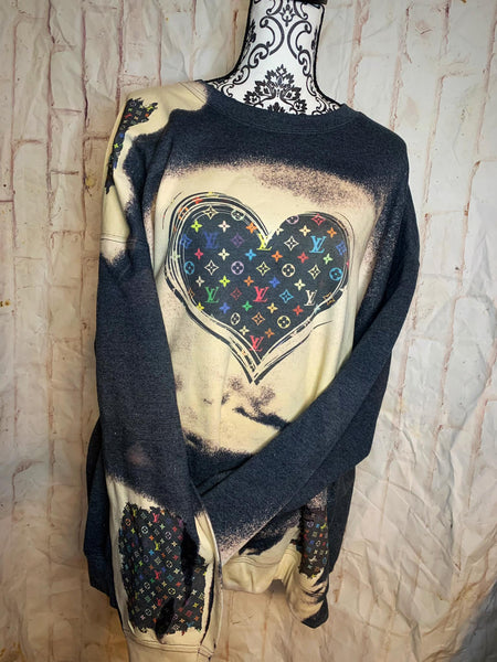 lv heart bleach sweatshirt