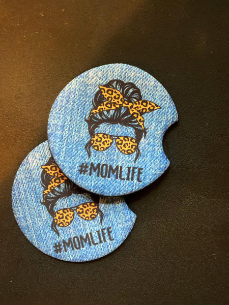 Mom life car coasters