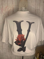 V With rose shirt