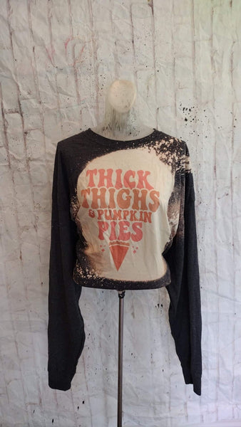 Thick thigh Pumpkin pie Bleached sweatshirt