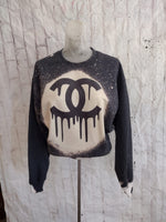 Chanel black drip sweatshirt