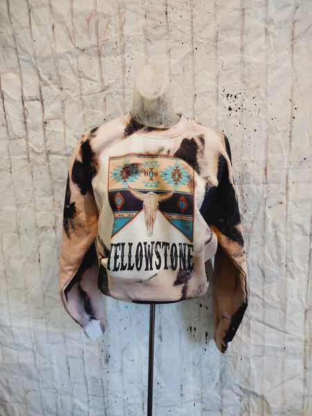 Yellowstone cowhide Bleached sweatshirt