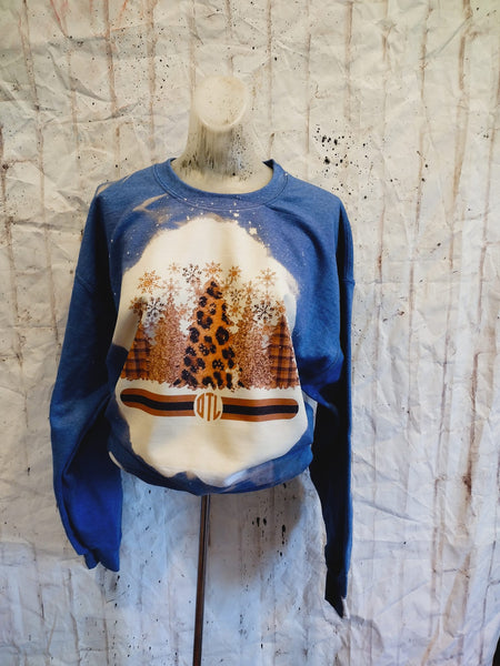 Christmas Monogram Bleached sweatshirt