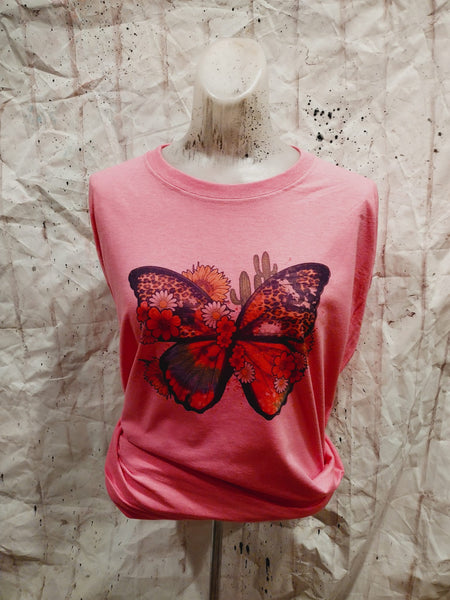 Pink butterfly shirt