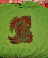 Boots and flower tee