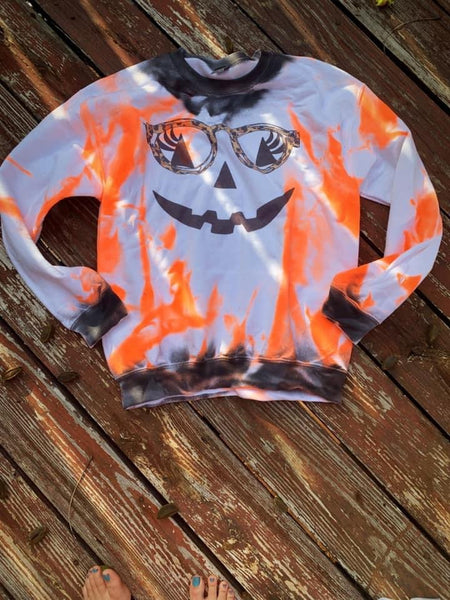 Youth pumpkin Tye dye sweatshirt