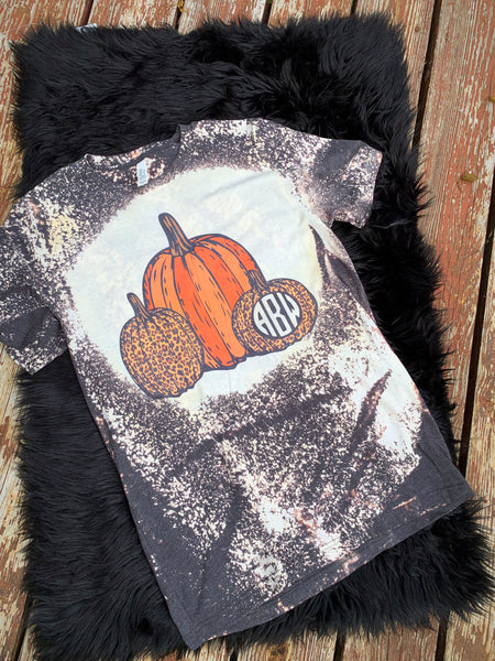 Custom pumpkin monogram Tee